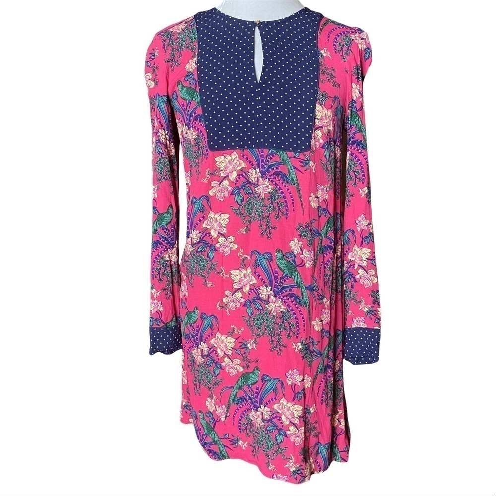 Anthropologie Maeve Tropical Bird Floral Print Dress. Size 2